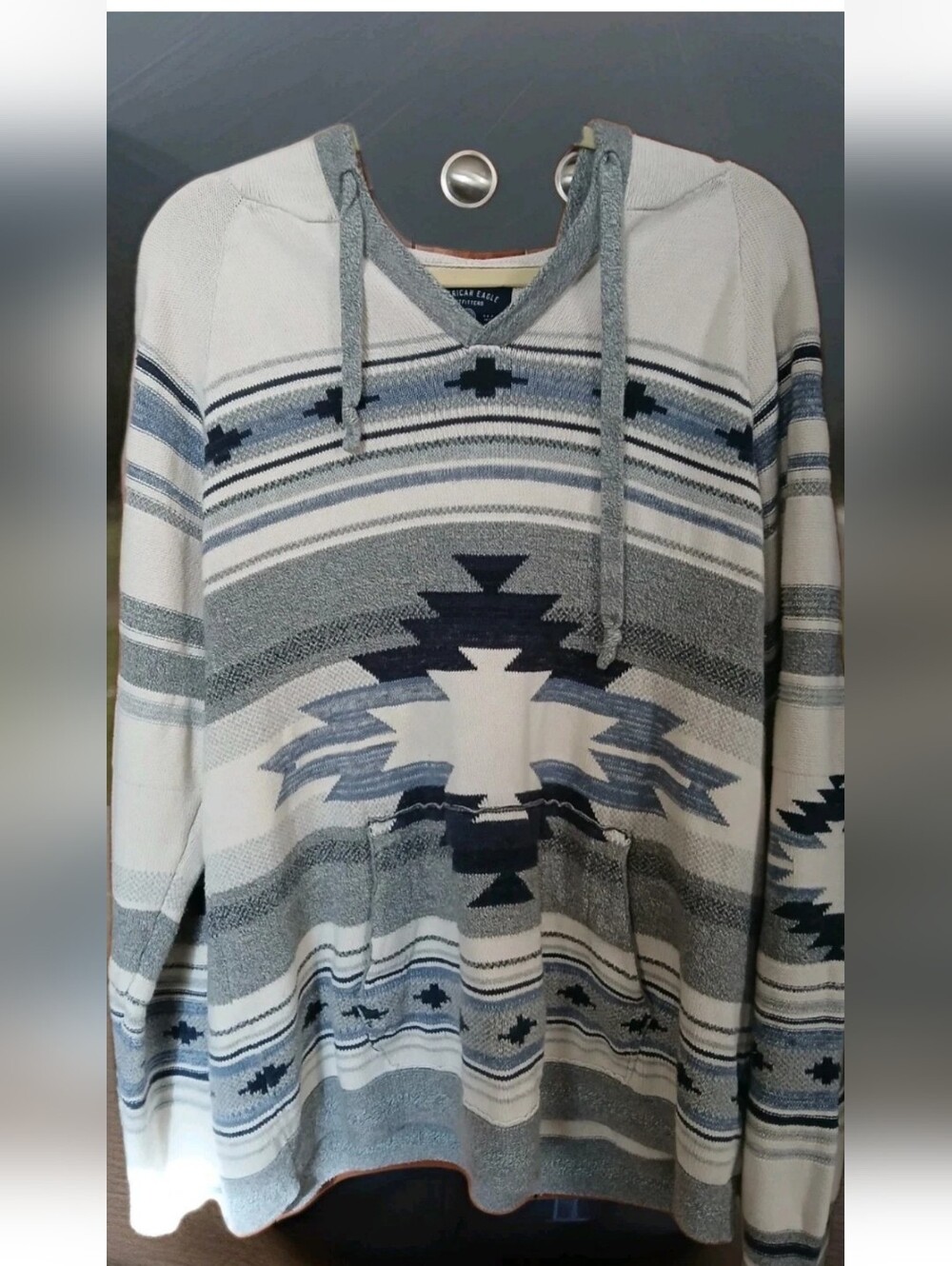 American Eagle Aztec Cotton Blend Hooded Sweater XXL